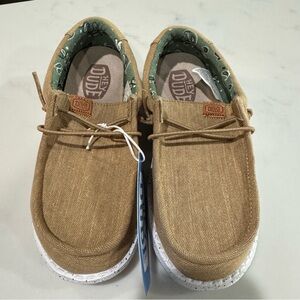Hey Dude Kids - Wally Youth Tan Washed Canvas Slip-On Sneakers NWOT